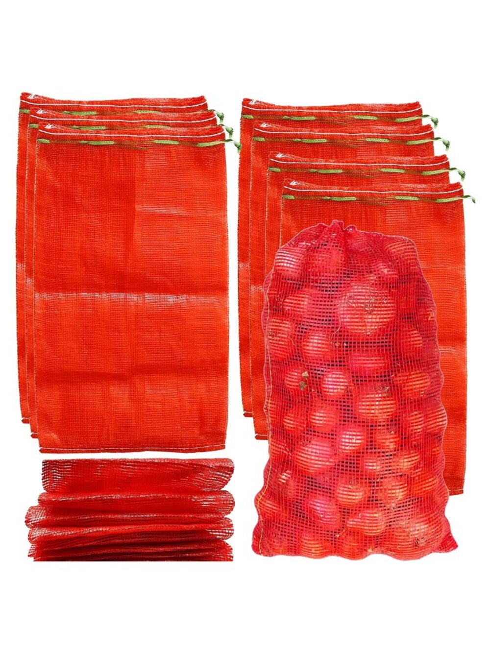 Mesh Onion Potato Storage Bags Produce Drawstring Polypropylene 24 Pack
